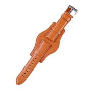 FLAGPVPAGT Watchband Wristband With Tray Bracelet With Stainless Steel Buckle Handmade Strap 22 24mm Fit For FS4656 PAM(A Light brown silv,22mm)