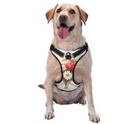 Flags and Flowers Medium Printed pet Traction Vest for Pets to wear When Walking The Dog or Climbing Mountains