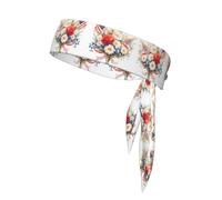 Flags and Flowers Printed headband, adiustable headband, perfect for running, fitnessand other sports.