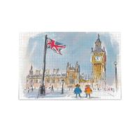 Flags at Half - Mast Scene Wooden Jigsaw Puzzle Challenging and Educational Masterpieces Puzzle 500 Piecing