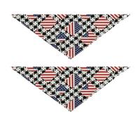 Flags Houndstooth Bandanas for Dogs 2Pcs Puppy Holiday Bandanas Scarf Pet Accessories Cat Bandana Collar