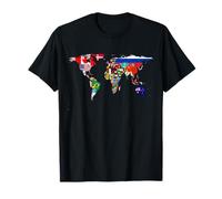 Flags map of the World 287 Flag International All Countries T-Shirt