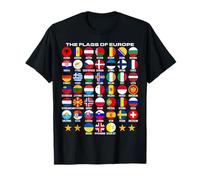 Flags of Europe 45 Countries Flags of European Geography T-Shirt