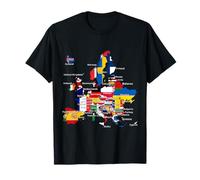 Flags of Europe Map, Colorful European Countries Educational T-Shirt