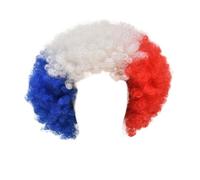 Flags Of European Cup Countries National Flag Short Curly Wig 2024 European Cup Short Curly Flag Wig Fans Cheer Supplies Afro Wig Team Fans Party Human Lace Front Wigs for Women (R, One Size)