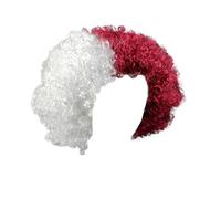 Flags Of European Cup Countries National Flag Short Curly Wig 2024 European Cup Short Curly Flag Wig Fans Cheer Supplies Afro Wig Team Fans Party Human Lace Front Wigs for Women (Q, One Size)