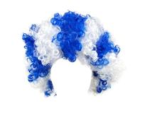 Flags Of European Cup Countries National Flag Short Curly Wig 2024 European Cup Short Curly Flag Wig Fans Cheer Supplies Afro Wig Team Fans Party Human Lace Front Wigs for Women (W, One Size)