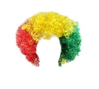 Flags Of European Cup Countries National Flag Short Curly Wig 2024 European Cup Short Curly Flag Wig Fans Cheer Supplies Afro Wig Team Fans Party Human Lace Front Wigs for Women (T, One Size)