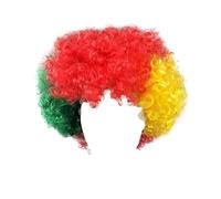 Flags Of European Cup Countries National Flag Short Curly Wig 2024 European Cup Short Curly Flag Wig Fans Cheer Supplies Afro Wig Team Fans Party Human Lace Front Wigs for Women (U, One Size)