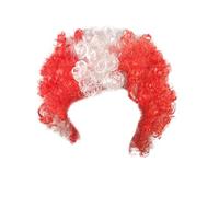 Flags Of European Cup Countries National Flag Short Curly Wig 2024 European Cup Short Curly Flag Wig Fans Cheer Supplies Afro Wig Team Fans Party Wigs for Women Lace Front Synthetic (AC, One Size)