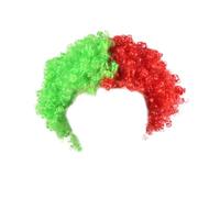 Flags Of European Cup Countries National Flag Short Curly Wig 2024 European Cup Short Curly Flag Wig Fans Cheer Supplies Afro Wig Team Fans Party U Lace (F, One Size)
