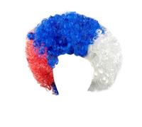Flags Of European Cup Countries National Flag Short Curly Wig 2024 European Cup Short Curly Flag Wig Fans Cheer Supplies Afro Wig Team Fans Party Wigs for Women Lace Front Synthetic (AA, One Size)