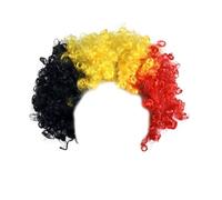 Flags Of European Cup Countries National Flag Short Curly Wig 2024 European Cup Short Curly Flag Wig Fans Cheer Supplies Afro Wig Team Fans Party Long Dark Wig Lace Front (K, One Size)