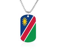 Flags of Namibia Memorial Necklace Rectangle Chain Pendant for Jewelry Valentines Day Gifts