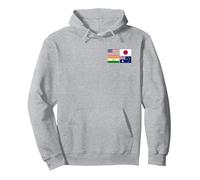 FLAGS OF THE QUAD ALLIANCE QUADRILATERAL SECURITY DIALOGUE Pullover Hoodie, Adult Unisex, Heather Grey, X-Large