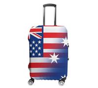 Flags of The U.S and Australia Custom Suitcase Cover Washable Travel Luggage Protector Case