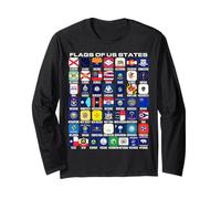 Flags of the U.S. States 50 Flags American Geography Long Sleeve T-Shirt