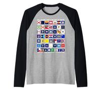 Flags of the U.S. States 50 Flags American Geography Raglan Baseball Tee