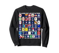 Flags of the U.S. States 50 Flags American Geography Sweatshirt