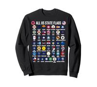 Flags of the U.S. States 50 Flags American Geography Sweatshirt