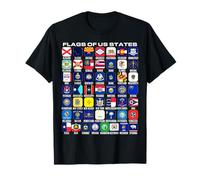 Flags of the U.S. States 50 Flags American Geography T-Shirt