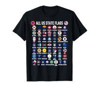 Flags of the U.S. States 50 Flags American Geography T-Shirt