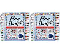 Flags of the World Bingo & Quiz Game - An entertaining activity and teaching accessory for groups and families. A great way to learn and have fun. (Pack of 2)
