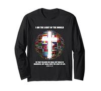 Flags of The World - Christian Faith Cross John 8:12 Light Long Sleeve T-Shirt