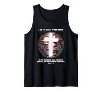 Flags of The World - Christian Faith Cross John 8:12 Light Tank Top