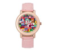 Flags of The World Fashion Women's Watch Easy Reader Novelty Slim Quartz Casual Dress Wrist Watches
