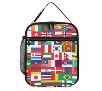 Flags of The World Lunch Bag Insulated Bento Box Tote Bags Portable Lunchbag for Women Men Work Picnic