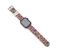 Flags of The World Silicone Watchbands Compatible for IWatch Straps 38mm 40mm 42mm 44mm