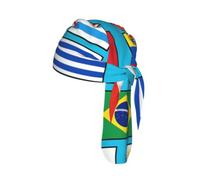Flags of Various Countries Printed Mesh Cycling Cap Cap, Quick Dry Do Rag Helmet Liner for Outdoor Sports Fitness