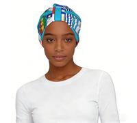 Flags of Various Countries Printed Women Turban Headscarf Hat, Elastic Pre-Tied Sleep Cap for Work Outdoor Daily