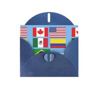 Flags Represent Various Greeting Card With Envelope (160 x 120 mm) for Birthday/Wedding/Invitation/Christmas/New Year