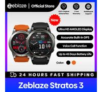 [Flagship 2023] Zeblaze Stratos 3 Premium GPS Smart Watch Ultra HD AMOLED Display Built-in GPS Hi-Fi Bluetooth Phone Calls Electric Orange