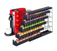 FlagShip 5-Tier Corner Coffee Pod Organizer for Nespresso Vertuo - 50+ Capsule Metal Storage, Space-Saving Kitchen Countertop Rack Wall Mountable