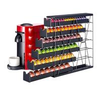FlagShip 6-Tier Vertuo Pod Holder for Nespresso - 60+ Capsule Max Capacity Metal Rack, Ultra-Efficient Corner Storage Space Saving Design