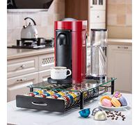 Flagship for Nespresso Pod Holder Drawer Coffee Pod Organizer Storage for Nespresso Capsules Holder Glass Storage Tray (40 Vertuo Pods Capacity)