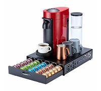 Flagship for Nespresso Pod Holder Vertuo Pod Storage Coffee Pod Organizer Coffee Bar Design And Coffee Machine Stand Black Metal(50 Pods Capacity)
