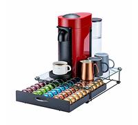 Flagship for Vertuo Pod Holder Coffee Pod Organizer for Nespresso Pod Storage Glass Top(50 Pods Capacity)