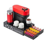 FlagShip for Vertuo Pod Holder Coffee Pod Storage for Nespresso Pod Organizer Black Metal Fits All Size Vertuo Pods