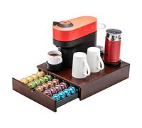 FlagShip Nespresso Vertuo Pod Drawer Storage - Elegant Wood Frame, 50 Pod Capacity