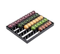FlagShip Vertuo Pod Holder Drawer Insert for Counter,Nespresso Storage Vertuo Pod Organizer Black Metal(50 Pods)