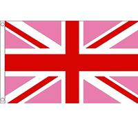 FlagSuperstore© Union Jack Pink Flag - Large 5 x 3 FT - 100% Polyester With Eyelets