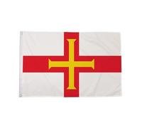 Flagtex Guernsey Flag - Premium National Flag of Guernsey in Woven Polyester with Metal Eyelets (3ft x 2ft (90cm x 60cm))