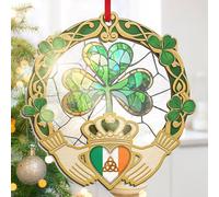 FLAGWIX Christmas Irish Gifts for Women Men - Celtic Knot Claddagh Suncatcher Ornaments 2025 for Tree Decorations - Spiritual Gifts for Women Men, Irish Ornaments for Shamrock Home Decor