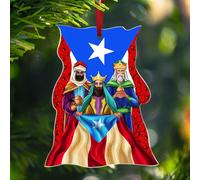 FLAGWIX Puerto Rico Christmas Ornament 2025 - Three Kings Day Acrylic Ornaments for Tree Decorations - Christmas Decorations for Home Indoor, Puerto Rico Gifts for Women Men Mom Dad, Friend Gift Ideas