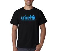 FLAIG New UNICEF WHO Logo Men White T-Shirt Size S to 3XL Black 3XL