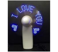 FLAIGO LED Programmable Mini Strong Handheld Fan, Neon Glow Light-up Message Fan, Personal Portable Battery Powerful Fan, Party Favor, Blue